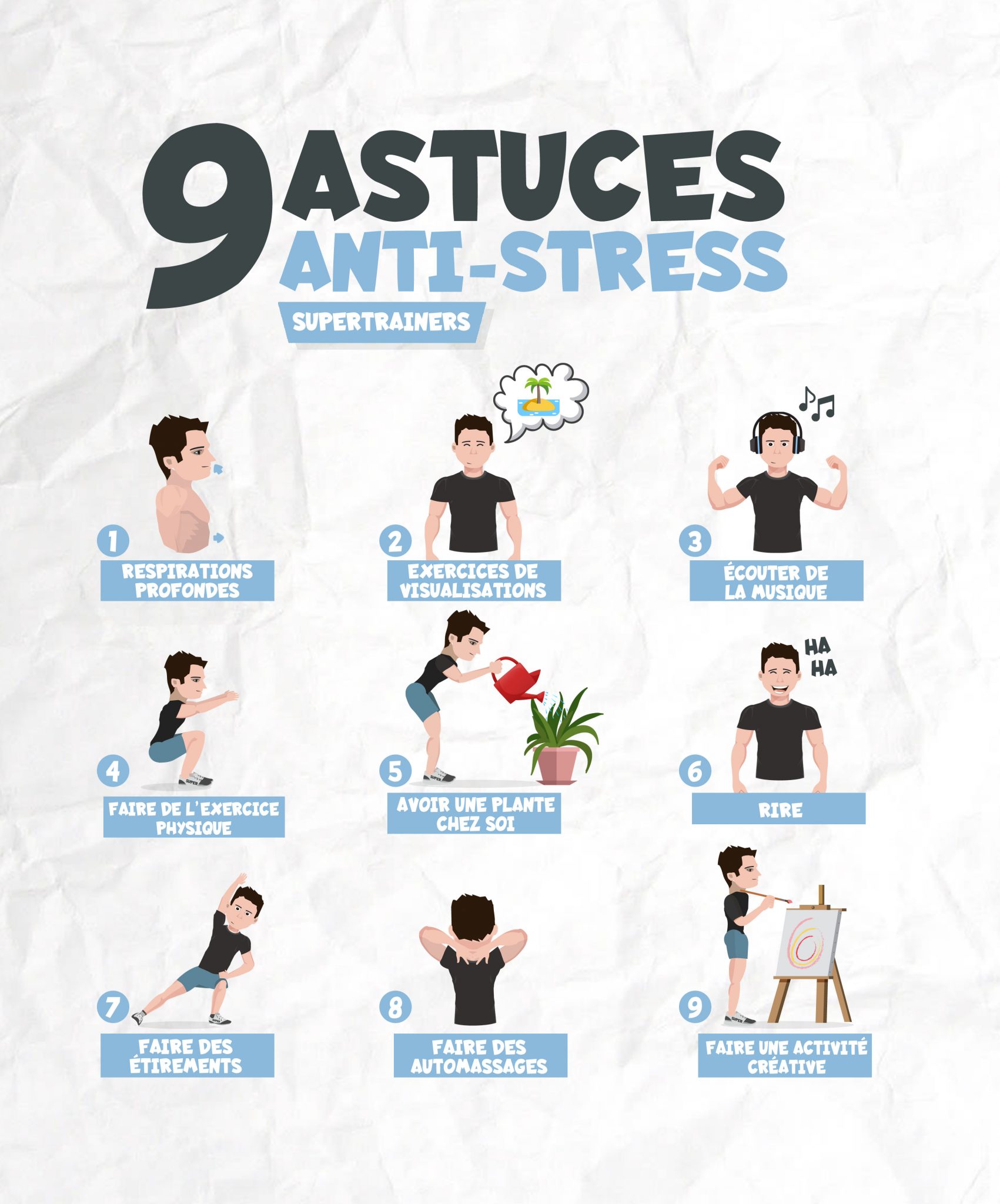 9 astuces anti stress  SUPERTRAINERS